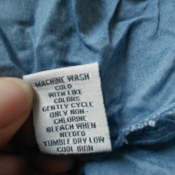 Chambray Lace Sleeve Top - Picture 3 of 6